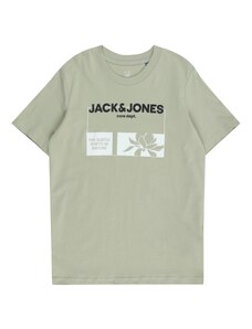 Jack & Jones Junior Тениска пастелно зелено / черно / бяло