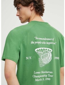 Памучна тениска Les Deux в зелено с принт LDM101182