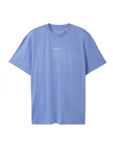 TOM TAILOR DENIM Тениска кралско синьо / мръсно бяло