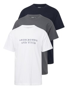 Abercrombie & Fitch Тениска нейви синьо / сиво / бяло