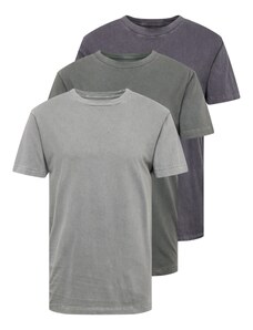 Abercrombie & Fitch Тениска графитено сиво / камък / тъмносиво