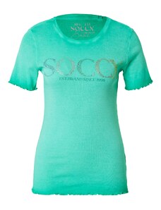 Soccx Тениска 'HOLLY' сребърно сиво / нефритено зелено