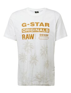 G-Star RAW Тениска 'Palm' бежово / тъмнооранжево / бяло