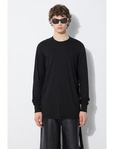 Памучна блуза с дълги ръкави Rick Owens Level в черно с изчистен дизайн DU01D1260.RN.09