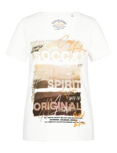 Soccx Тениска 'Wanderlust' бежово / кафяво / оранжево / бял памук