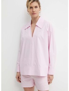 Памучна блуза Résumé VictoriaRS Shirt дамска в розово с изчистен дизайн 19610951