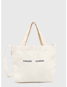Памучна чанта Samsoe Samsoe SAFRINKA в бежово F24200050