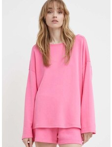 Пуловер American Vintage SWEAT дамски в розово от лека материя HAPY03CE24