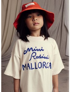 Детска памучна тениска Mini Rodini Mallorca в бежово с принт