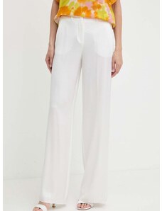 Панталон Marella в бяло със стандартна кройка, с висока талия 2413131202200