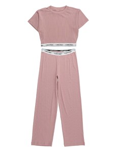 Calvin Klein Underwear Комплект пижама пепел от рози / черно / бяло