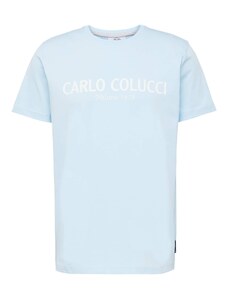 Carlo Colucci Тениска 'Di Comun' светлосиньо / бяло