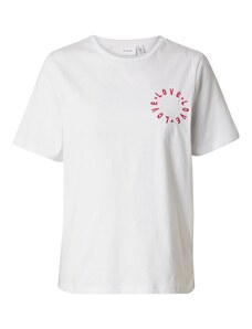VILA Тениска 'DOLA' розово / бяло
