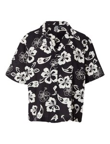PIECES Блуза 'ALOHA' черно / бяло