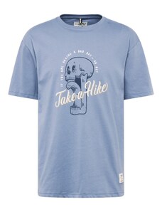 Fat Moose Тениска 'Hike' гълъбово синьо / светлосиньо / бяло