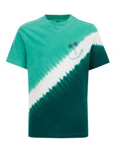 WE Fashion Тениска смарагдово зелено / нефритено зелено / бяло
