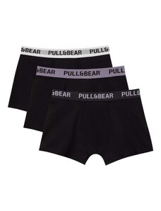 Pull&Bear Боксерки светлосиво / тъмносиво / черно / мръсно бяло