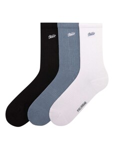 Pull&Bear Къси чорапи опушено синьо / черно / бяло