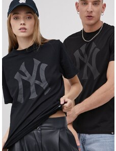 47 brand Памучна тениска 47brand MLB New York Yankees в черно с изчистен дизайн BB017TEMIME544089JK