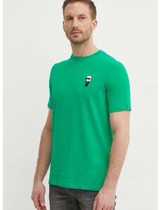 Тениска Karl Lagerfeld в зелено с апликация 542221.755027