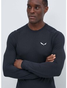 Спортна блуза с дълги ръкави Salewa Puez Dry в черно с изчистен дизайн 00-0000028864
