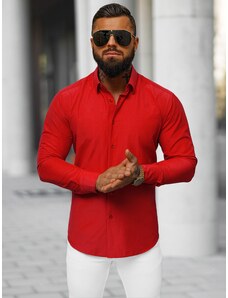 Мъжка риза червено OZONEE O/V107