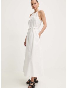 Памучна рокля Weekend Max Mara в бяло дълга разкроена 2415221202600