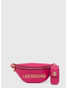 Кожена чанта за кръст Love Moschino в розово JC4329PP0GK1060A