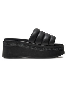 Чехли Tommy Jeans Tjw Wedge Sandal EN0EN02455 Черен