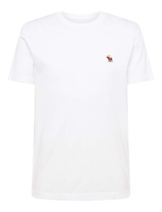 Abercrombie & Fitch Тениска кафяво / бяло