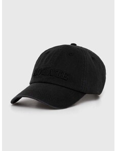 Памучна шапка с козирка Rotate в черно с изчистен дизайн