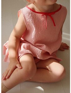 Детска памучна блуза Konges Sløjd в розово с изчистен дизайн