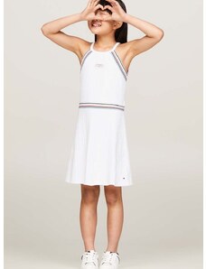 Детска рокля Tommy Hilfiger в бяло къса със стандартна кройка