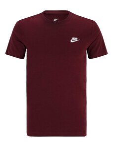 Nike Sportswear Тениска 'Club' винено червено / мръсно бяло