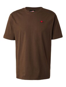 ELLESSE Тениска 'Taipa' тъмнокафяво / оранжево / червено / мръсно бяло