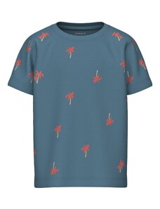 NAME IT Тениска 'HELUR' цвят "пясък" / гълъбово синьо / червено
