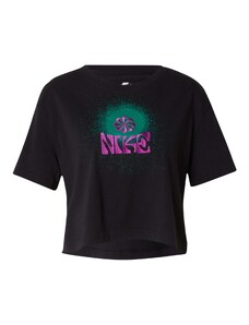 Nike Sportswear Тениска смарагдово зелено / неоноволилаво / черно / бяло