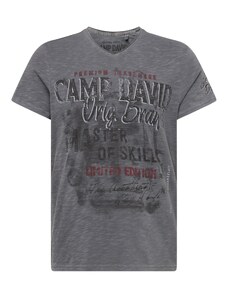 CAMP DAVID Тениска сиво / бургундово червено / черно / бяло