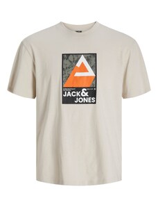 JACK & JONES Тениска 'OJJ' бежово / оранжево / черно / бяло