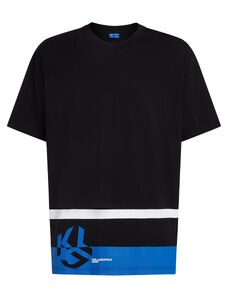 KARL LAGERFELD JEANS Тениска синьо / черно / бяло