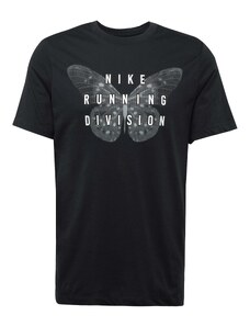 NIKE Функционална тениска 'RUN DIVISION' черно / бяло