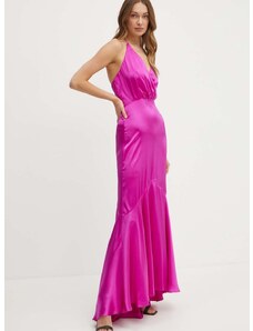 Копринена рокля Marciano Guess ISHANI в лилаво дълга разкроена 4GGK56 9719Z