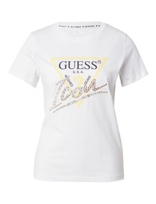 GUESS Тениска светложълто / злато / черно / бяло