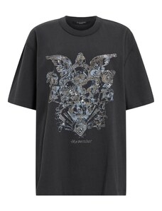 AllSaints Тениска 'COVENANT' сиво / черно / сребърно
