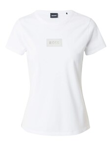 BOSS Тениска 'Eventsa' светлосиво / бяло