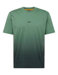 BOSS Orange Тениска 'Te_Gradient' зелено / тъмнозелено / оранжево