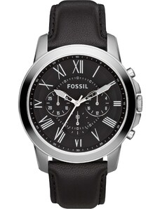 FOSSIL Аналогов часовник черно / сребърно