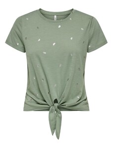 ONLY Тениска 'ISABELLA' сиво / тъмносиво / зелено / бяло