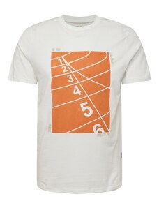BLEND Тениска оранжево / мръсно бяло