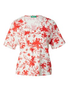UNITED COLORS OF BENETTON Тениска червено / бяло